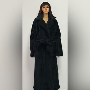 UGG ALESANDRA FAUX FUR WRAP COAT